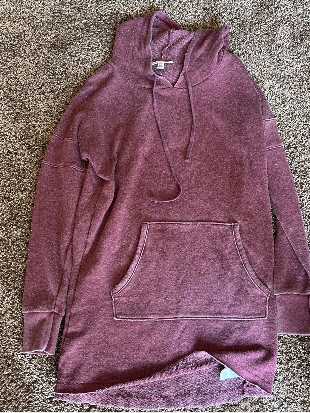 Cozy Long Pullover Hoodie in Dusty Plum